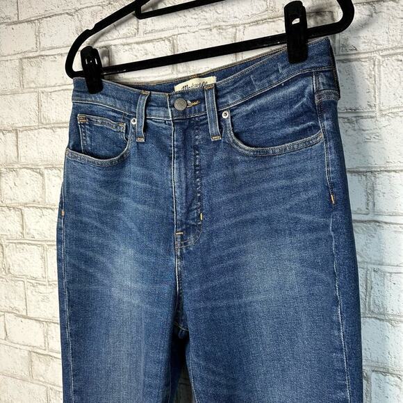 Madewell Jeans The Momjean Mom Style High Waist Straight Leg Distressed Blue 26 - Picture 6 of 13